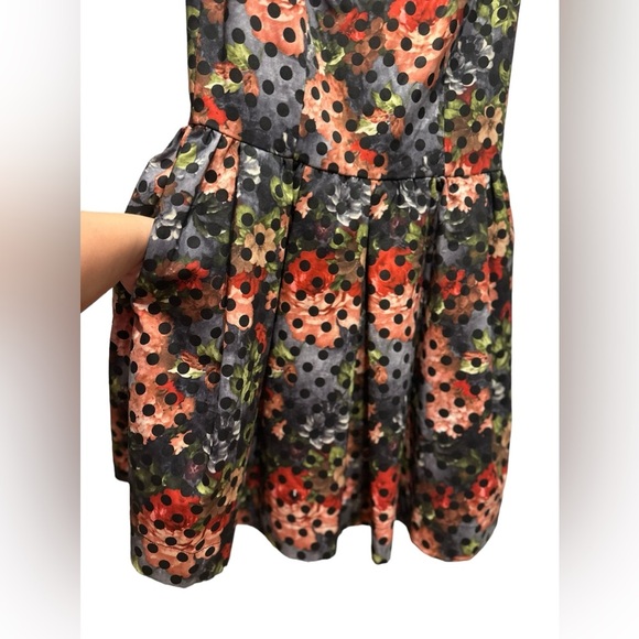 Iroo floral polkadots fit&flare mini dress size 38 - Picture 2 of 11